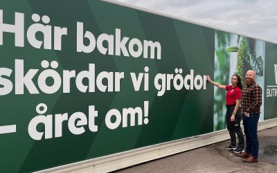 Tight banderoll till spektakulär odlingscontainer på ICA Maxi